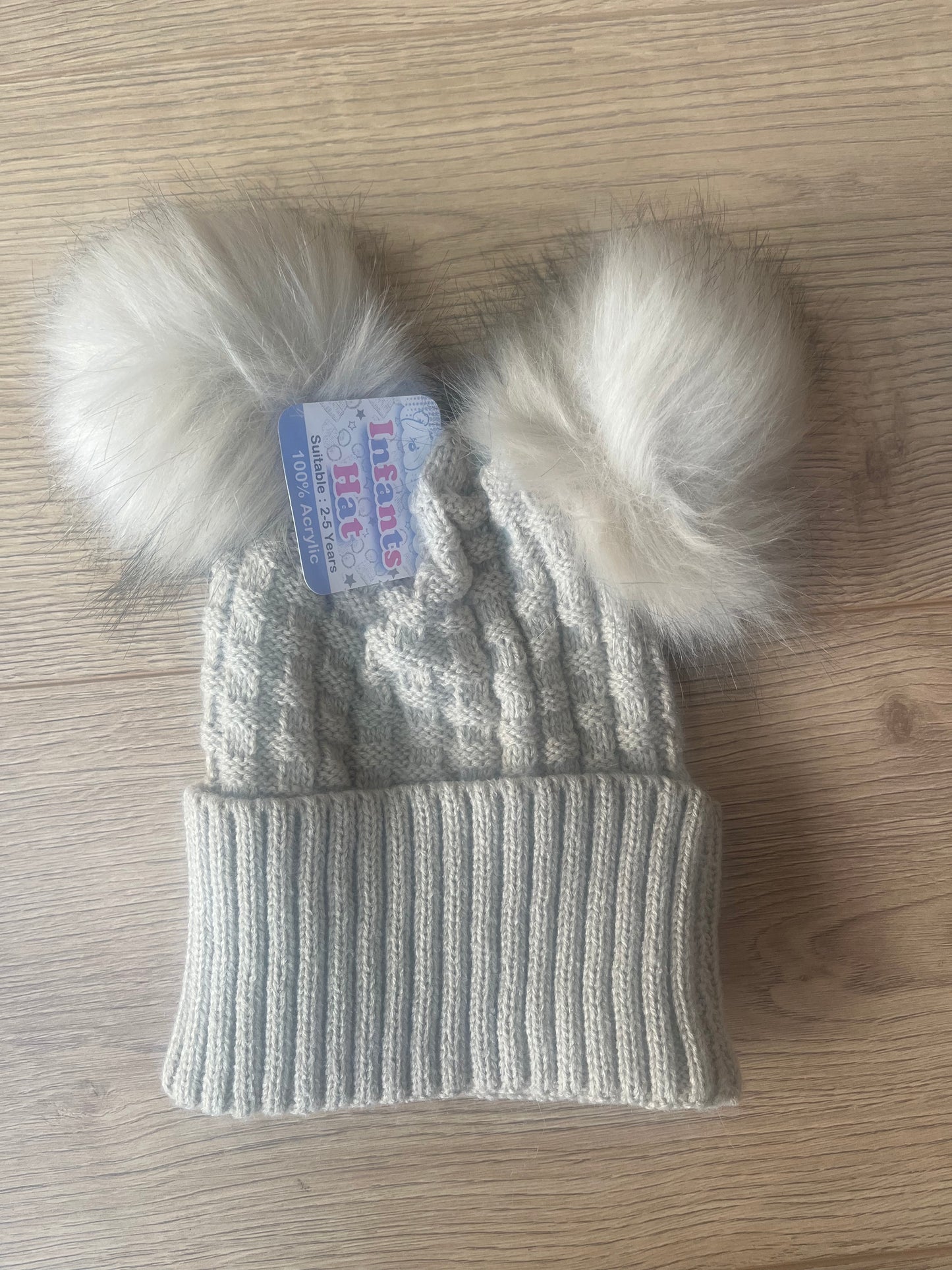 Beige Pom Pom Hat 2-5Years