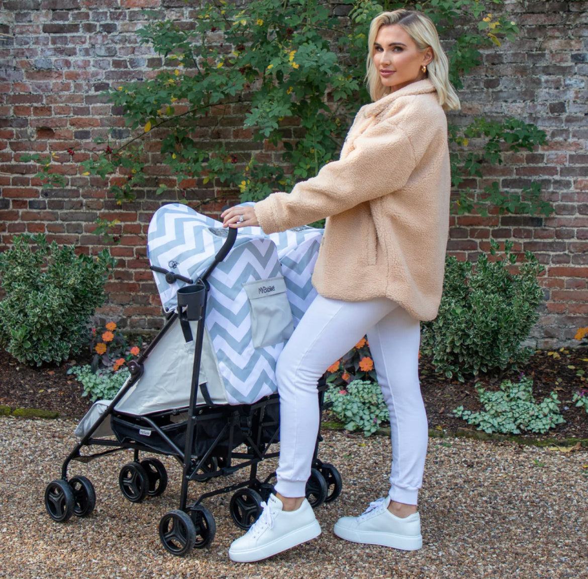 MB11 Billie Faiers Grey Chevron Double Stroller