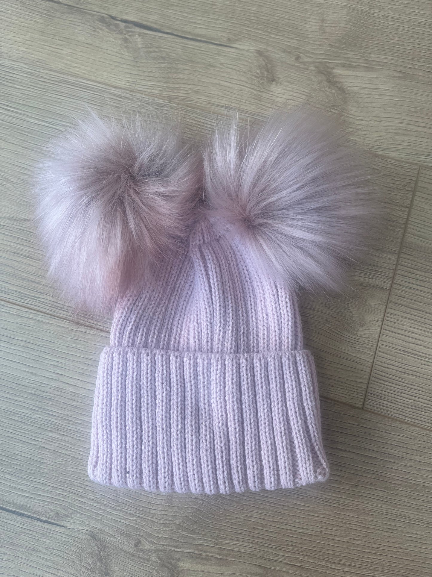 Rose Gold Pom Pom Hat 2-5Years