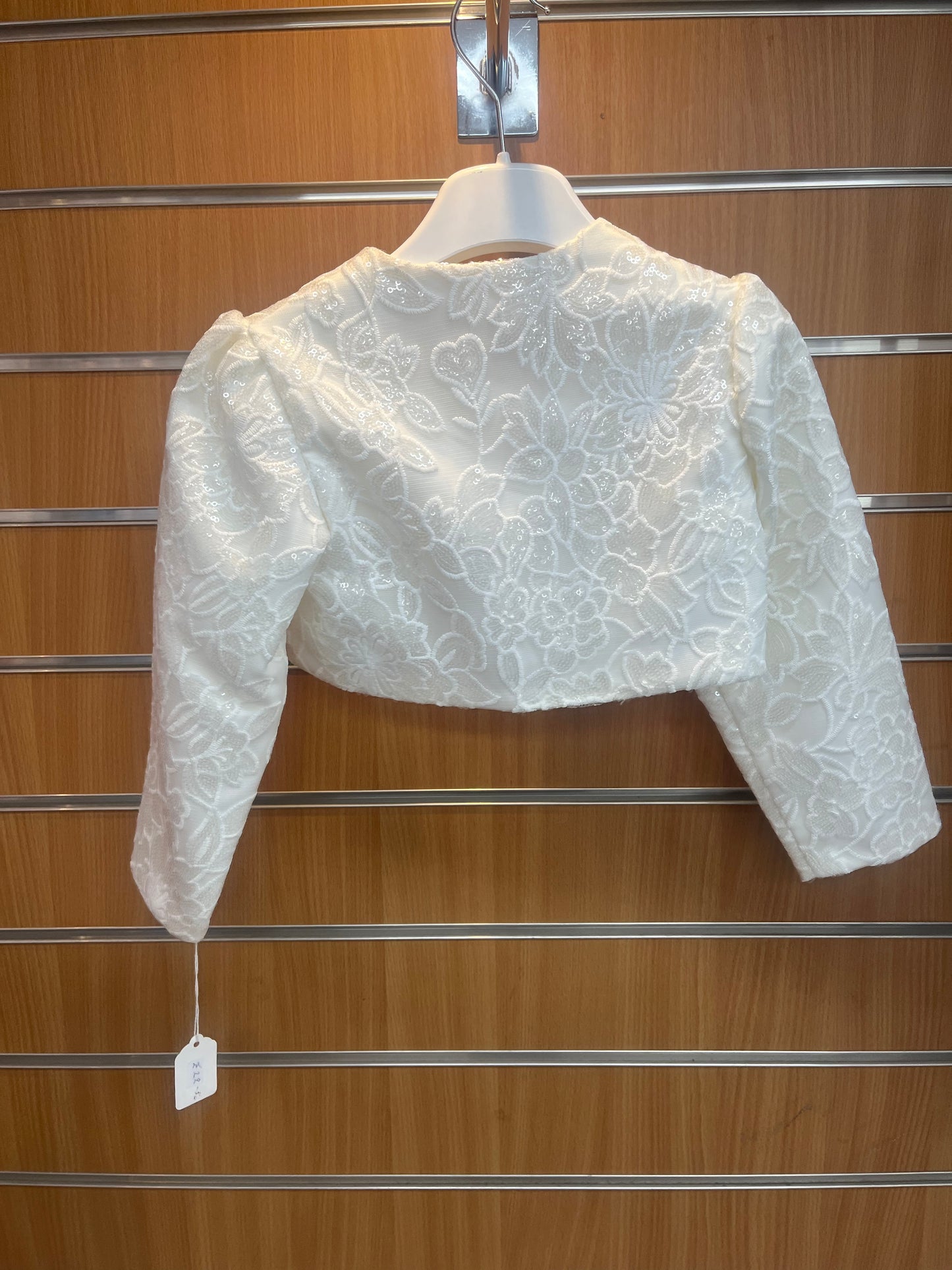 Ivory Sequin Bolero 4-5 Years
