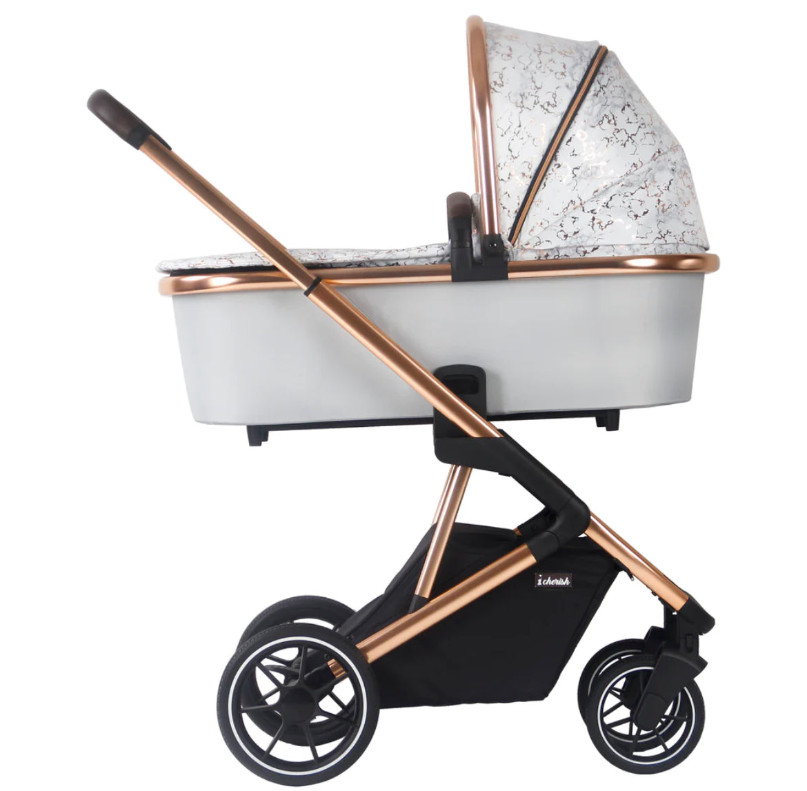 MB500i 3-in-1 Travel System with i-Size Car Seat - Dani Dyer Rose Gold Marble