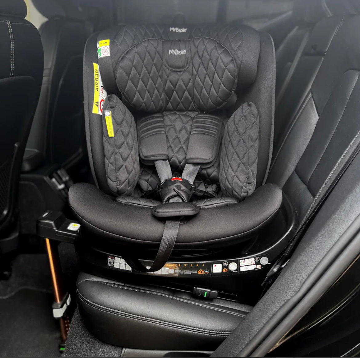 Billie Faiers iSize Quilted Black Spin Car Seat (40-150cm)