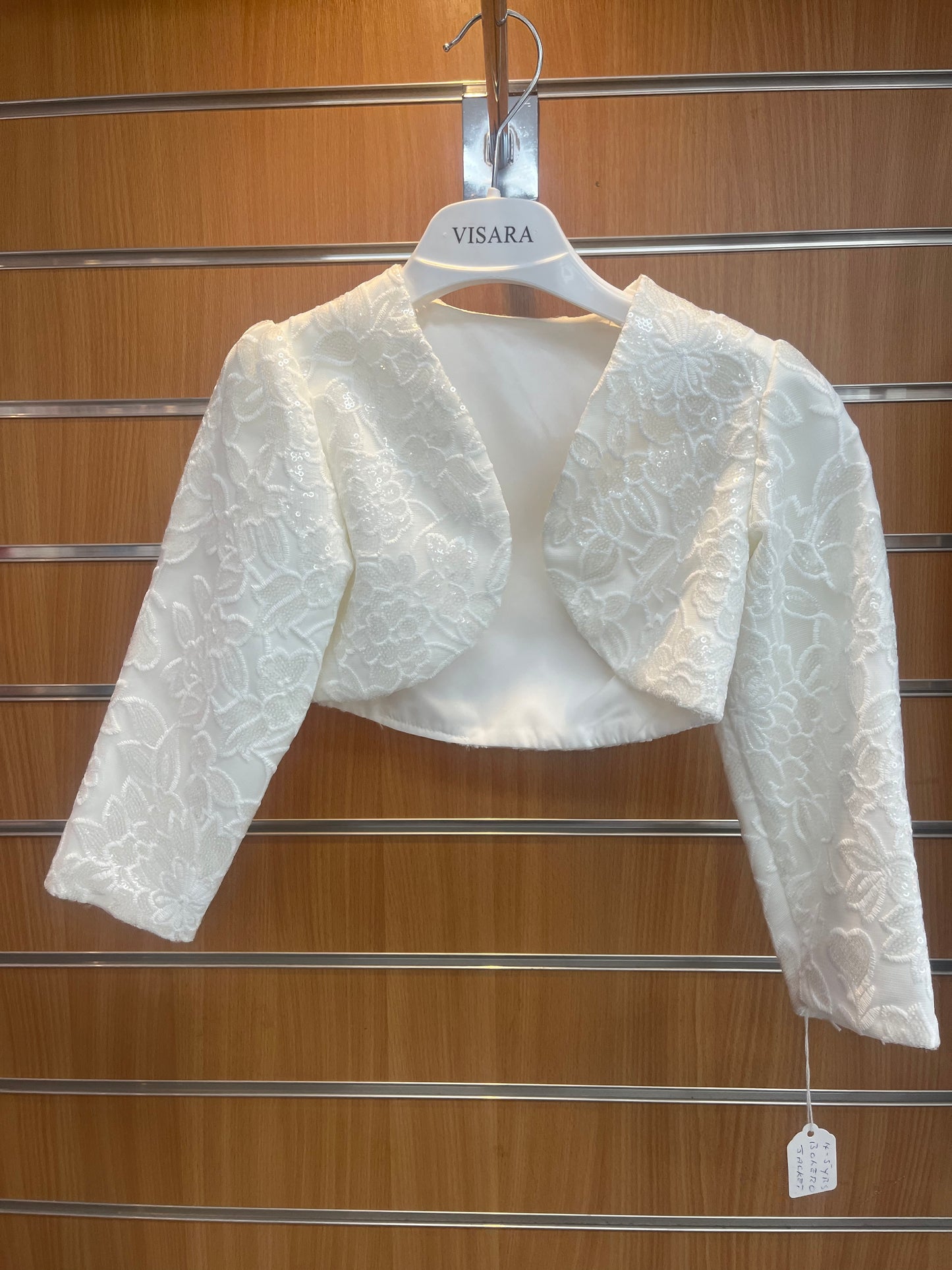 Ivory Sequin Bolero 4-5 Years