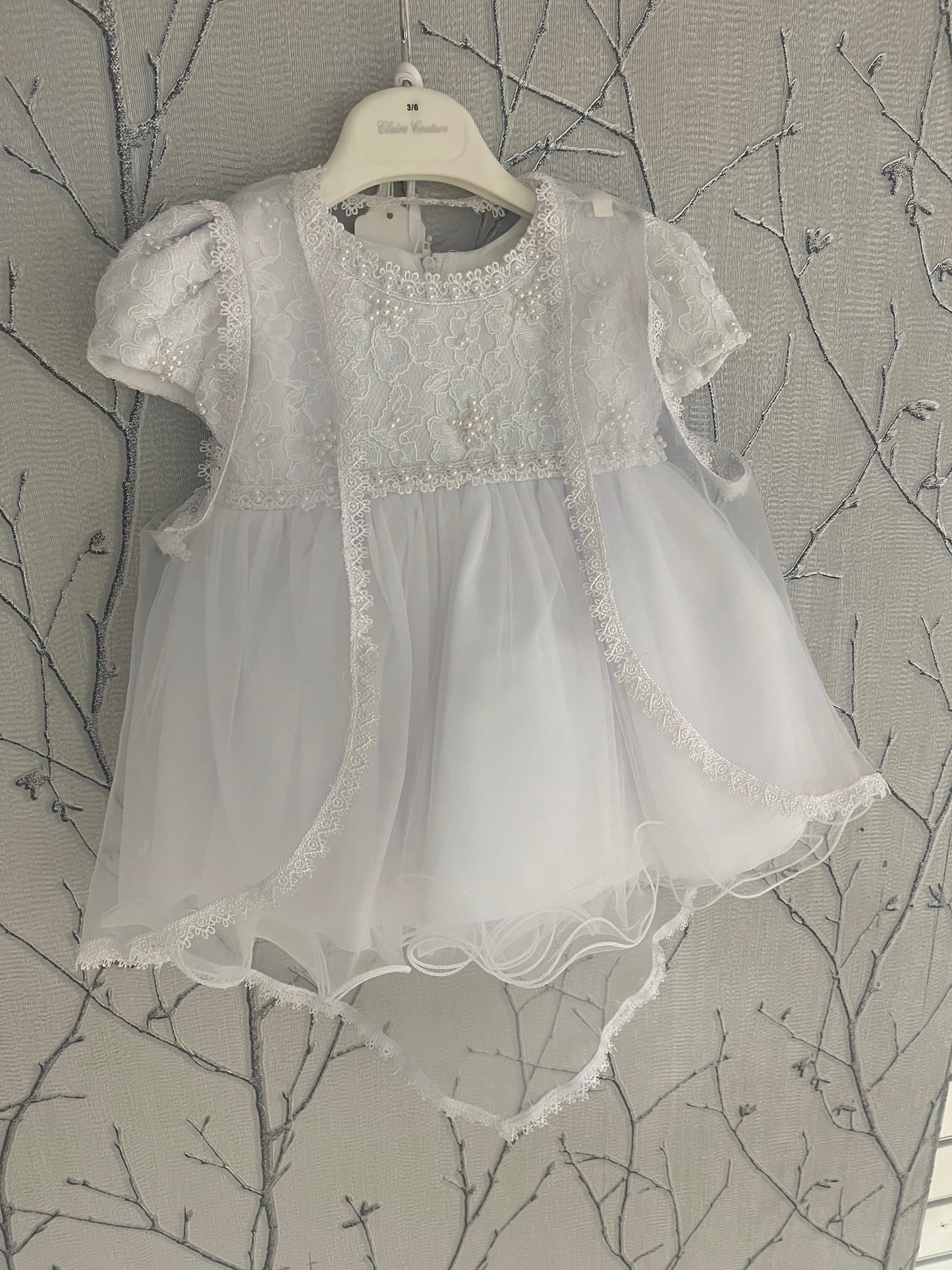 White Christening Dress 3-6 Months