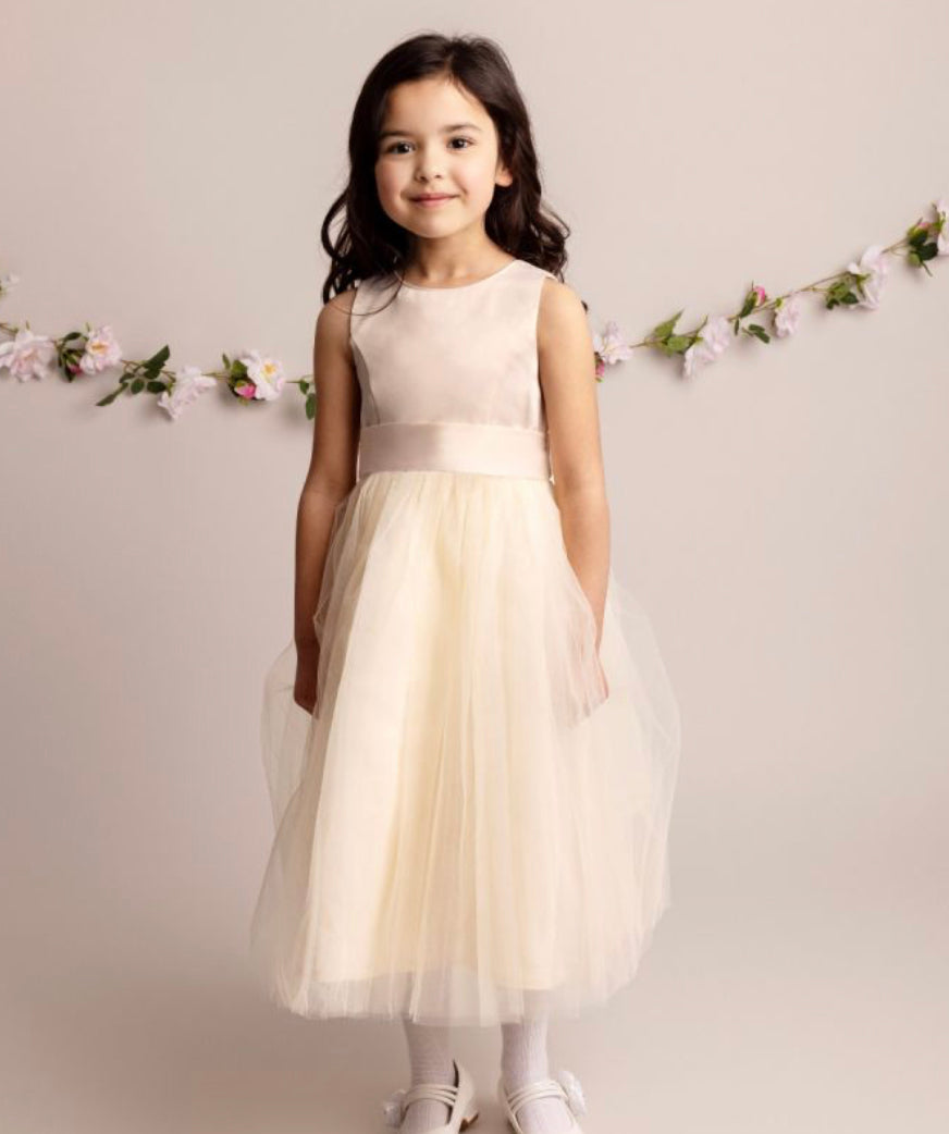 “Hilary” Dress in Champagne or Ivory