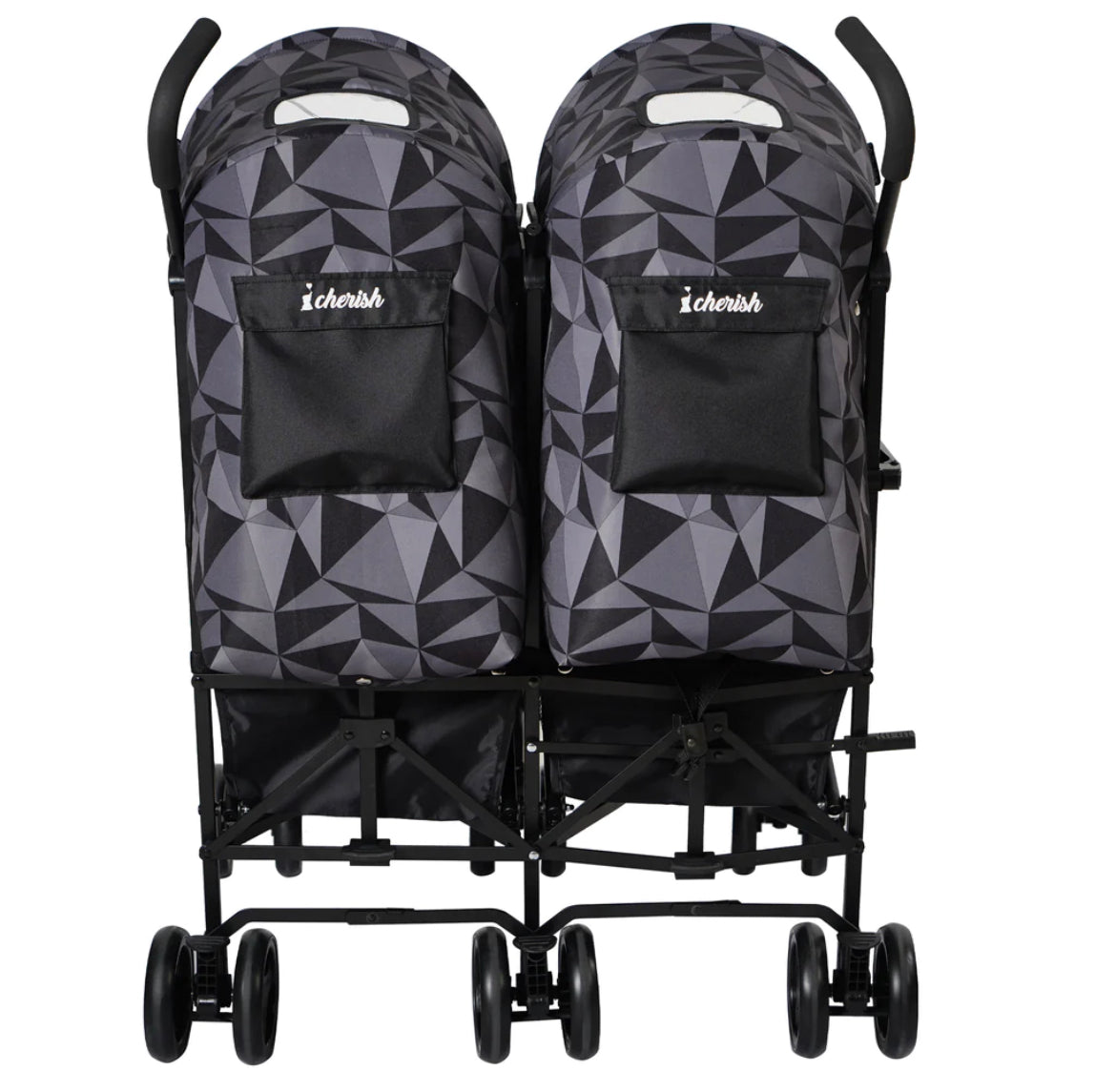 MB11 Dani Dyer Black Geometric Double Stroller