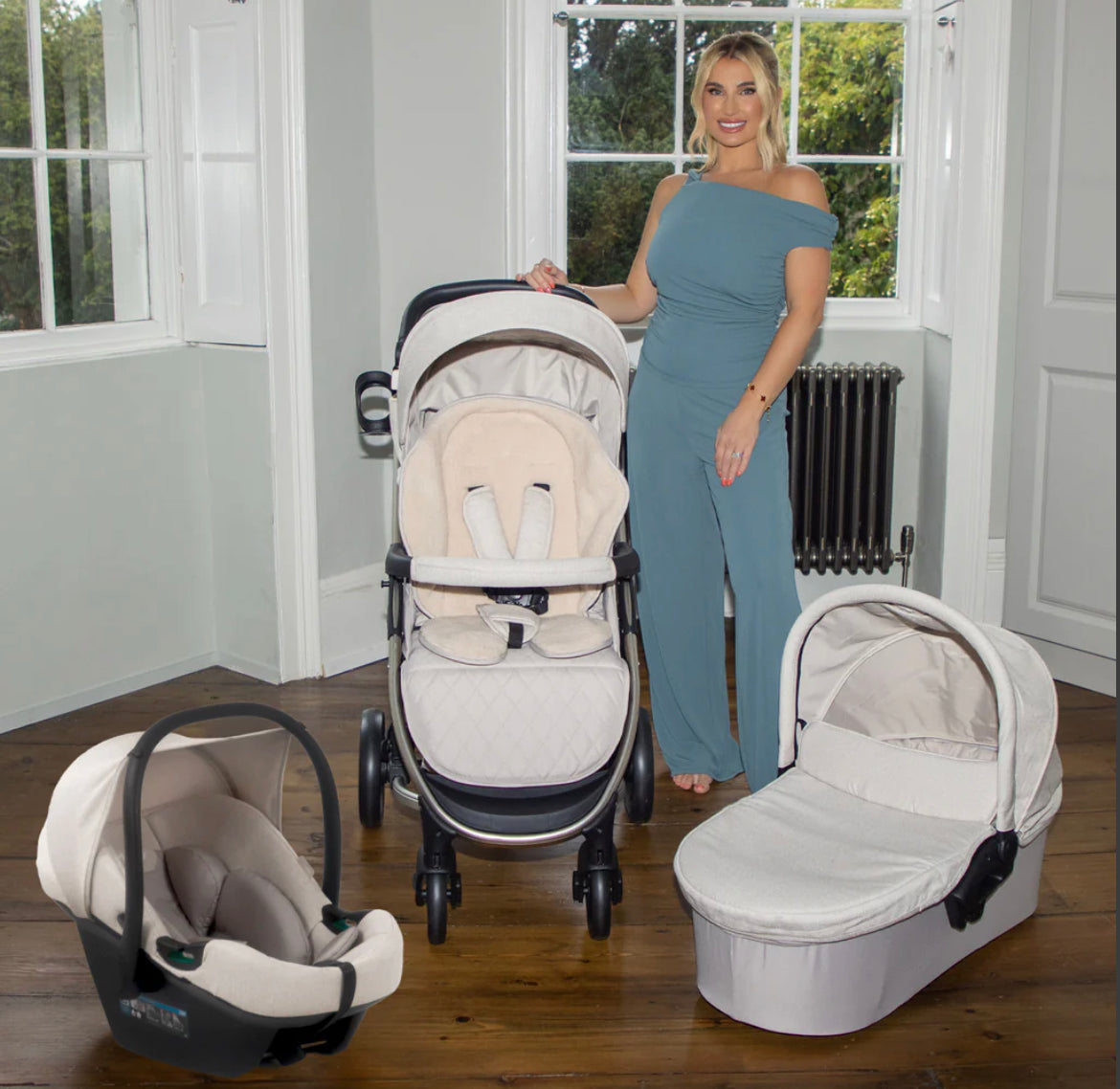 MB200i Billie Faiers Oatmeal iSize Travel System Yasmin s Baby Boutique