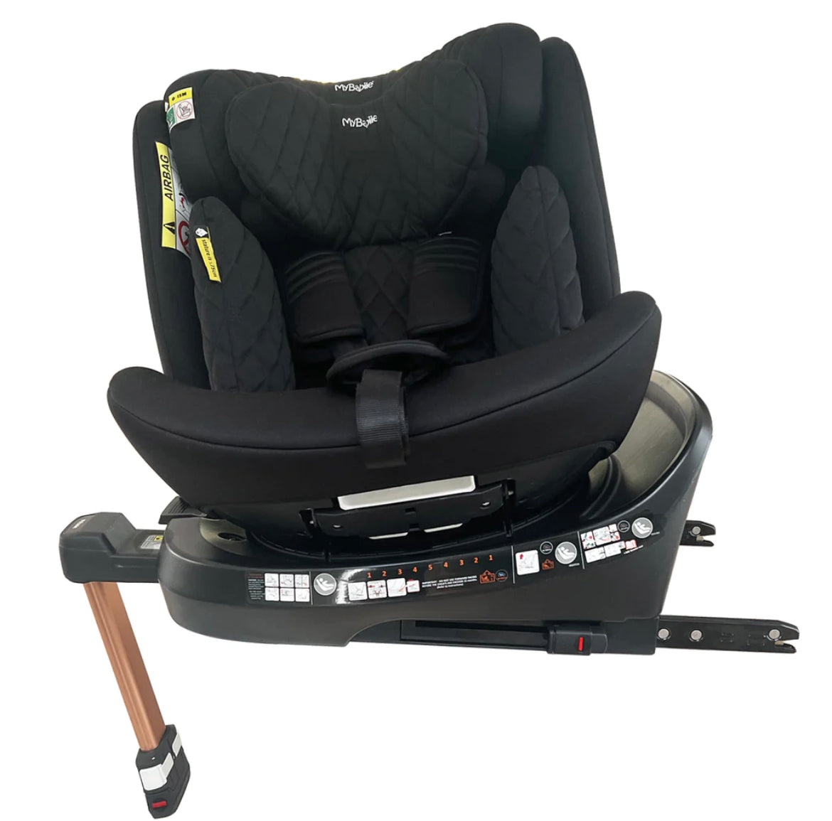 Billie Faiers iSize Quilted Black Spin Car Seat (40-150cm)