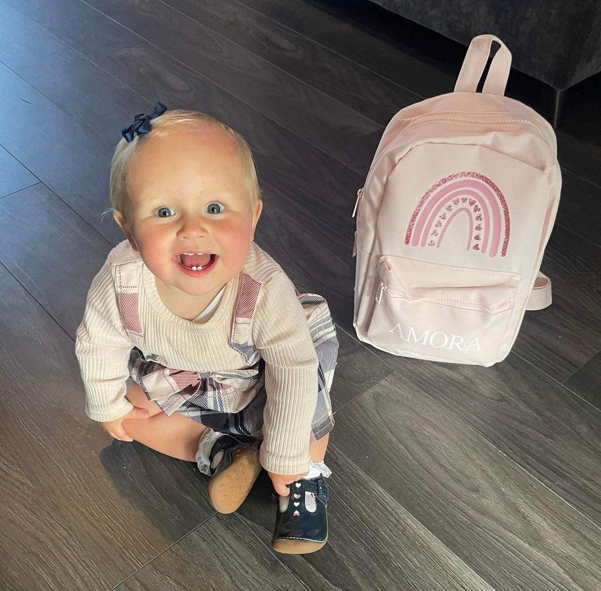 Baby Pink Rainbow Mini Backpack