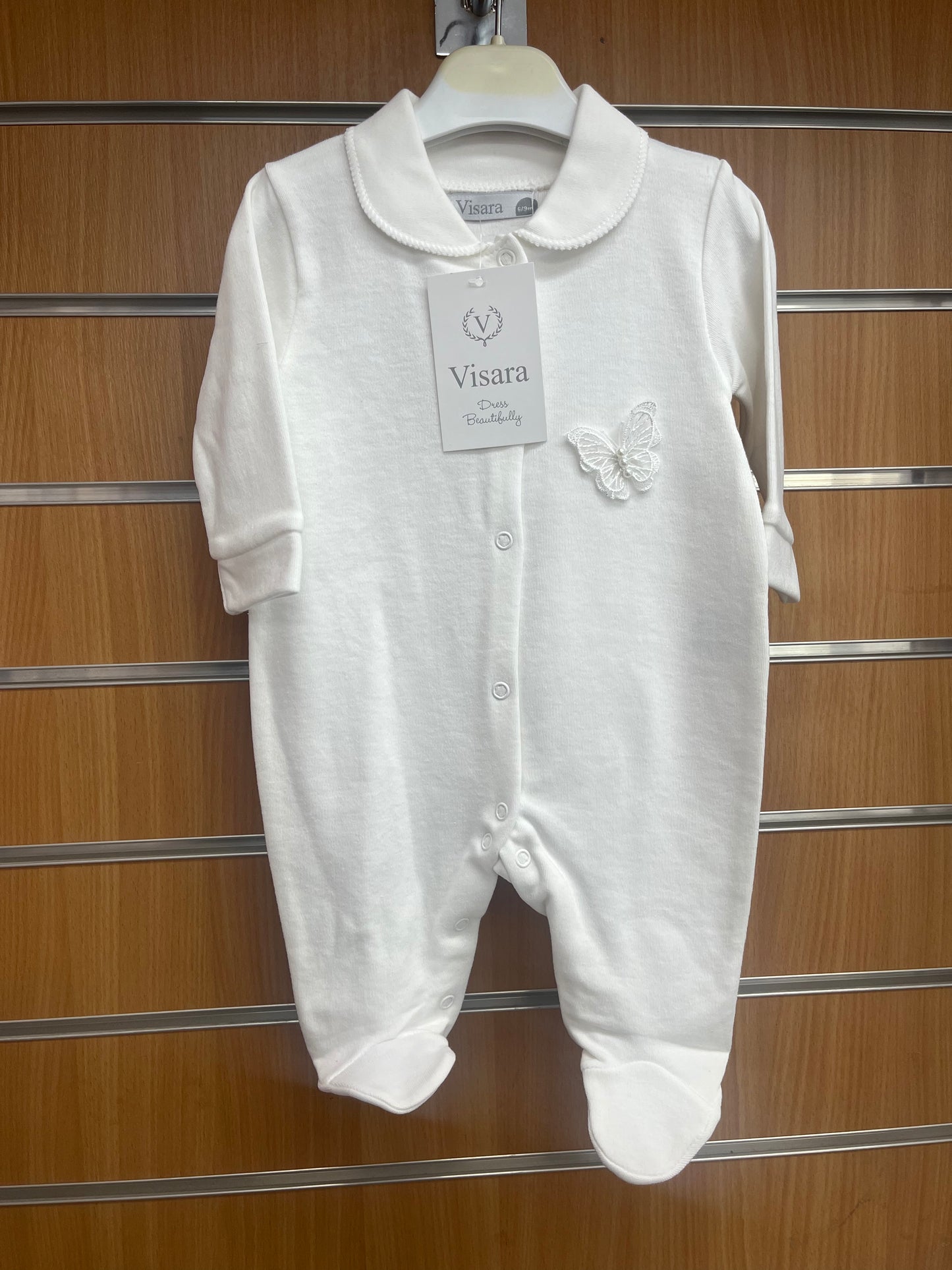 Ivory Christening Sleepsuit 6-9 Months