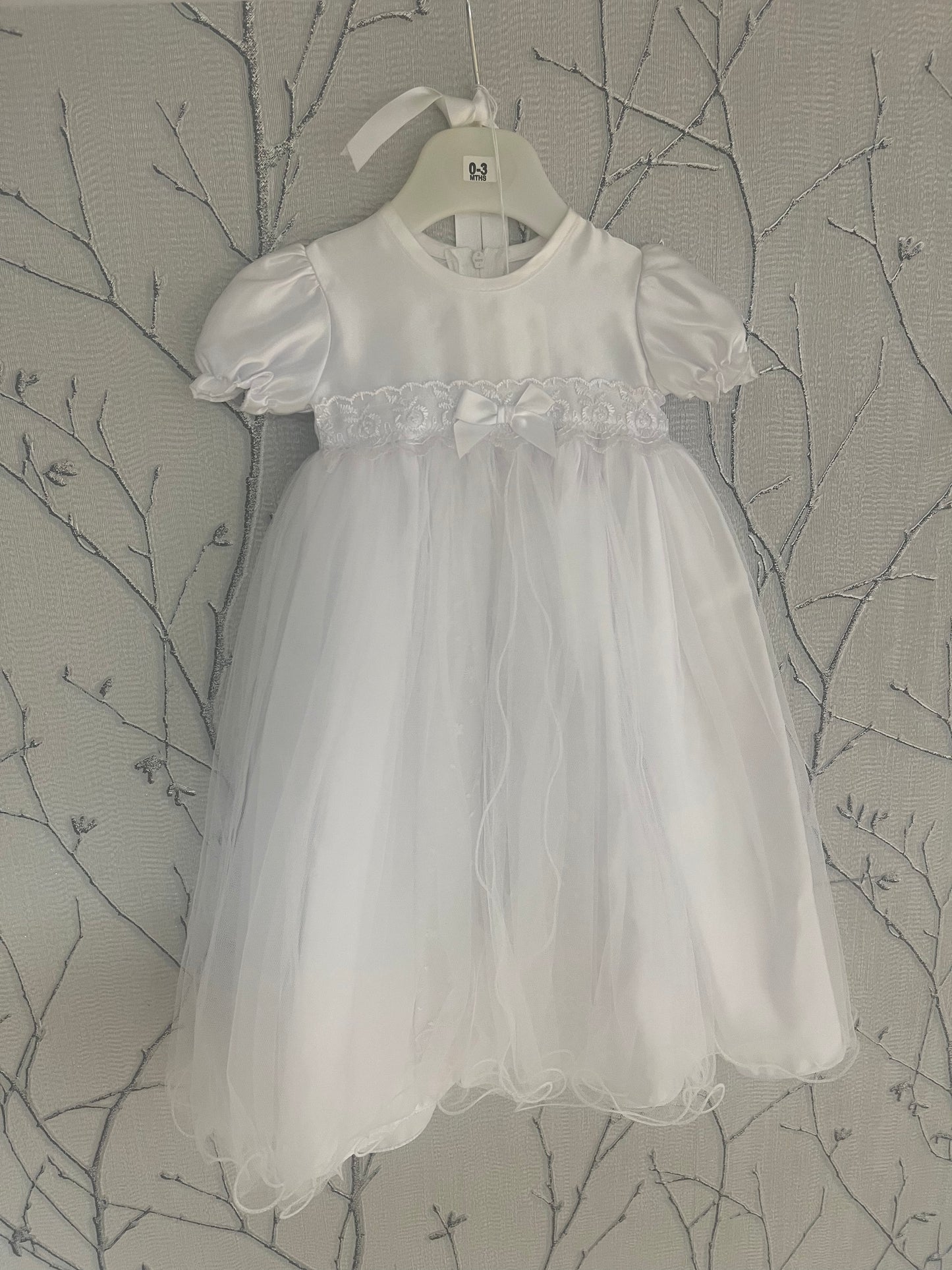 White Full length Christening Gown