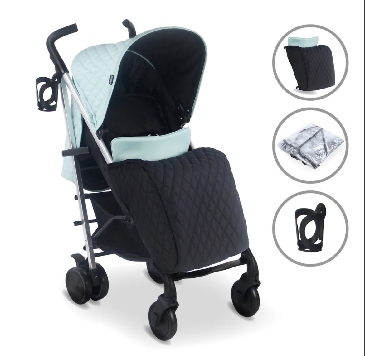 MB51 Billie Faiers Quilted Aqua Lightweight Stroller
