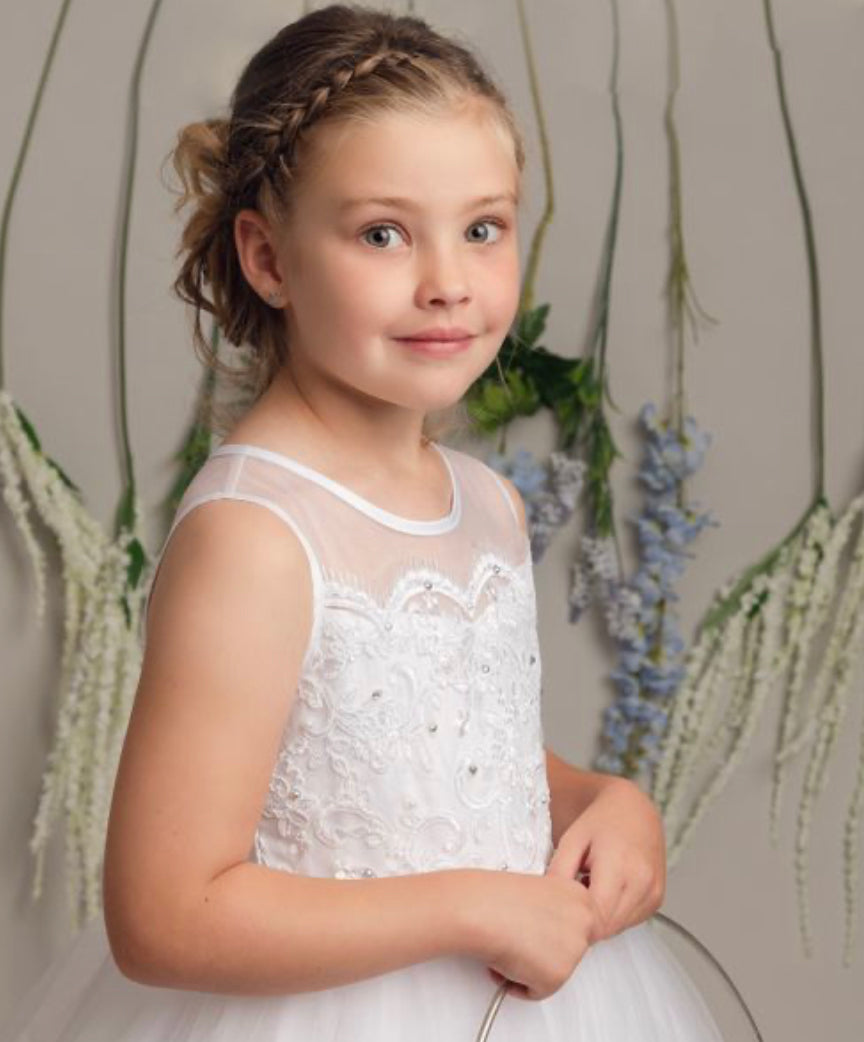 “Megan” Dress in White or Ivory