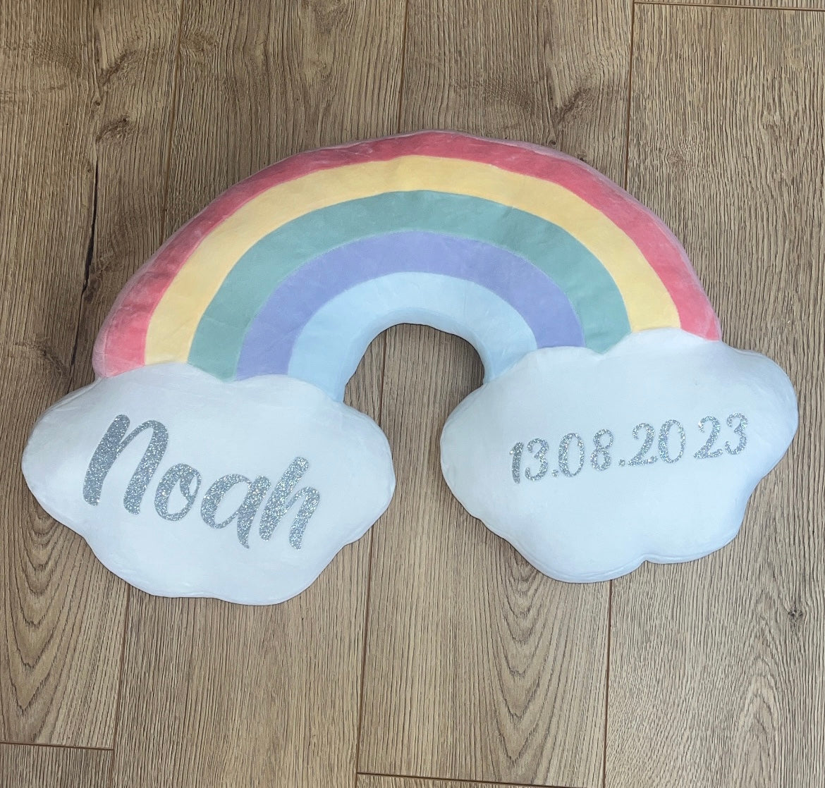 Personalised Baby Rainbow Pillow