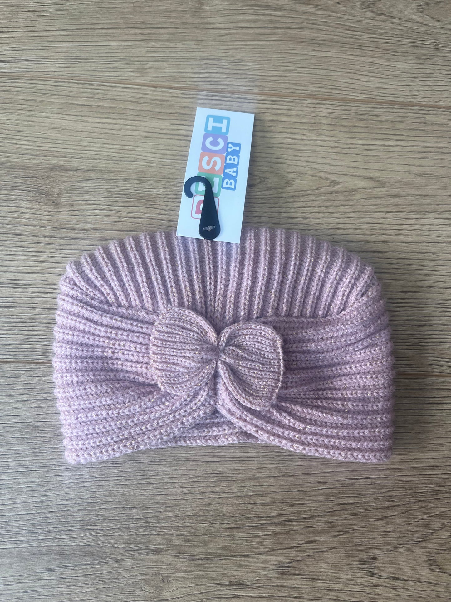 Rose Gold Bow Turban Style Hat - 3/6M