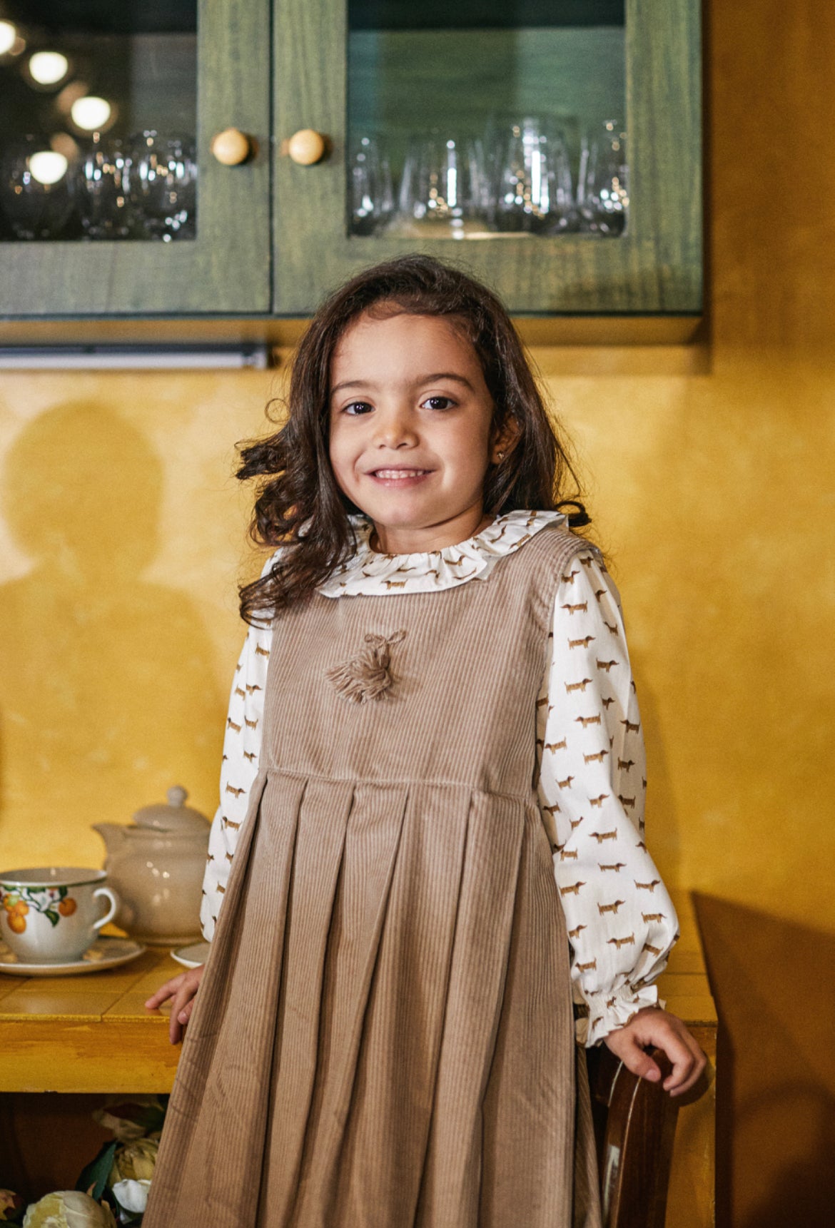 Puppy Pinafore Dress and Top