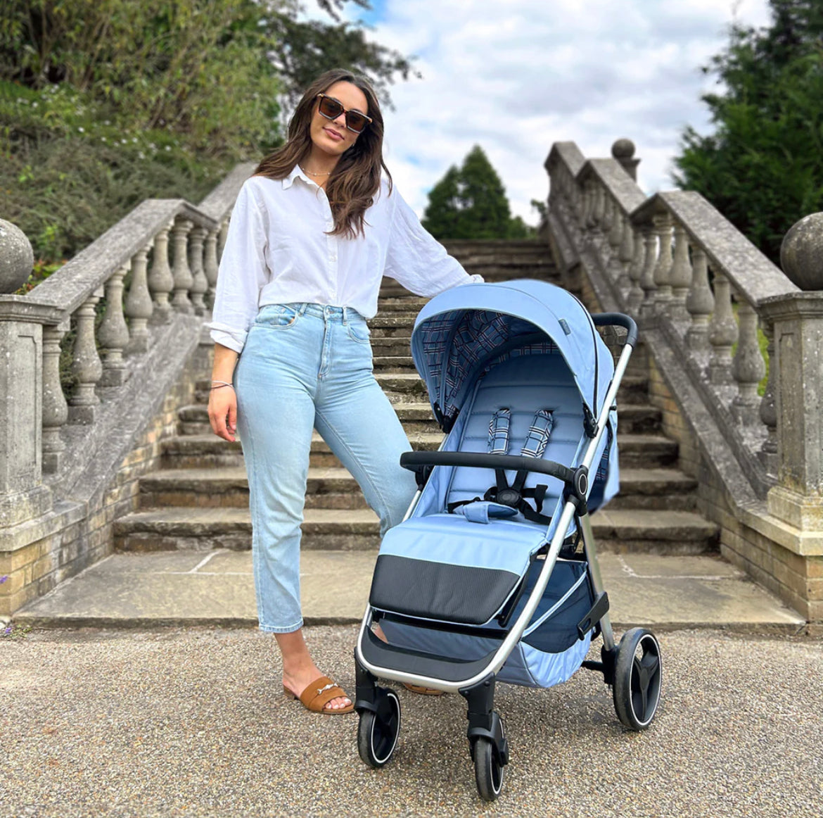 MB160 Pushchair - Dani Dyer Blue Plaid