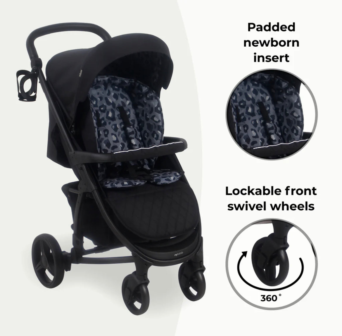 MB200i Dani Dyer Black Leopard iSize Travel System
