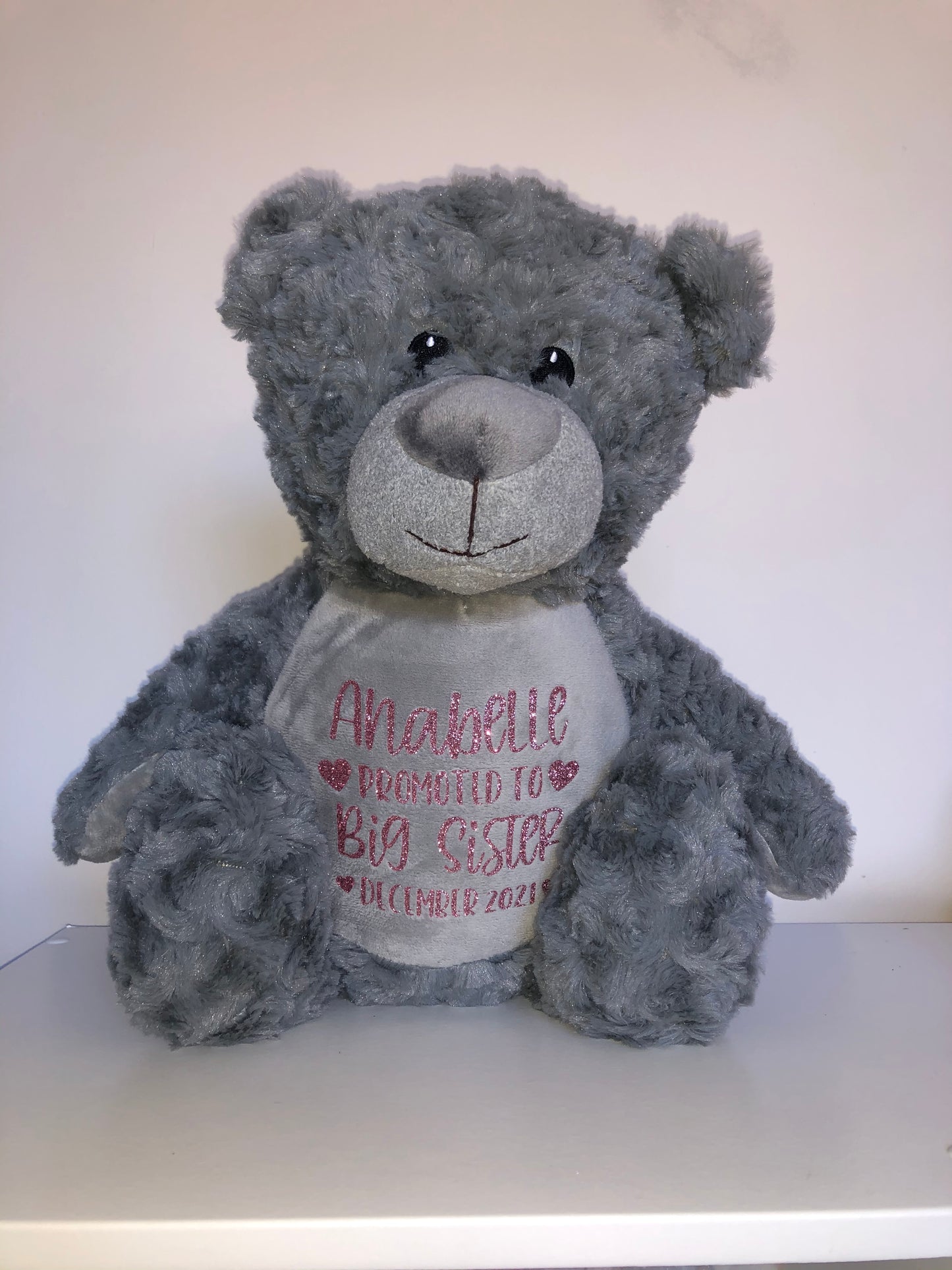Large Personalised Grey Bear