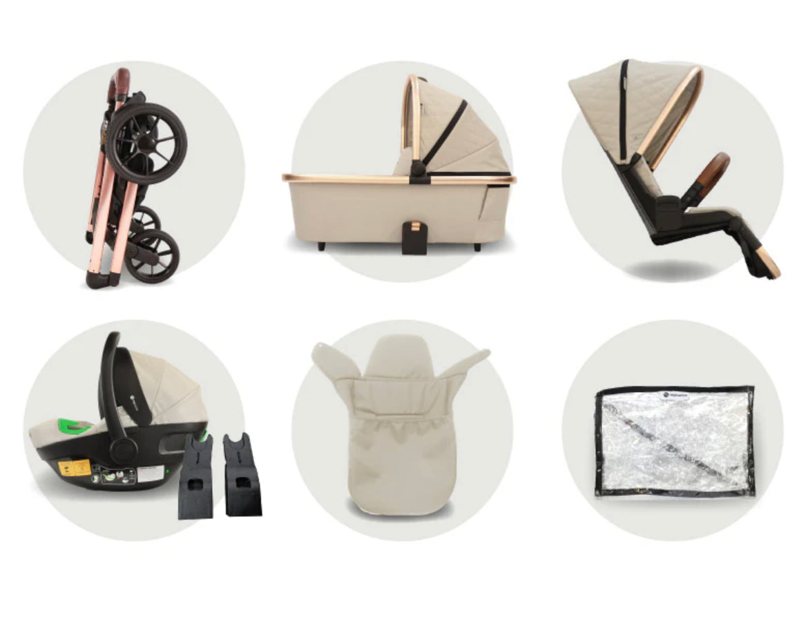 MB500i 3-in-1 Travel System with isize Car Seat - Stone