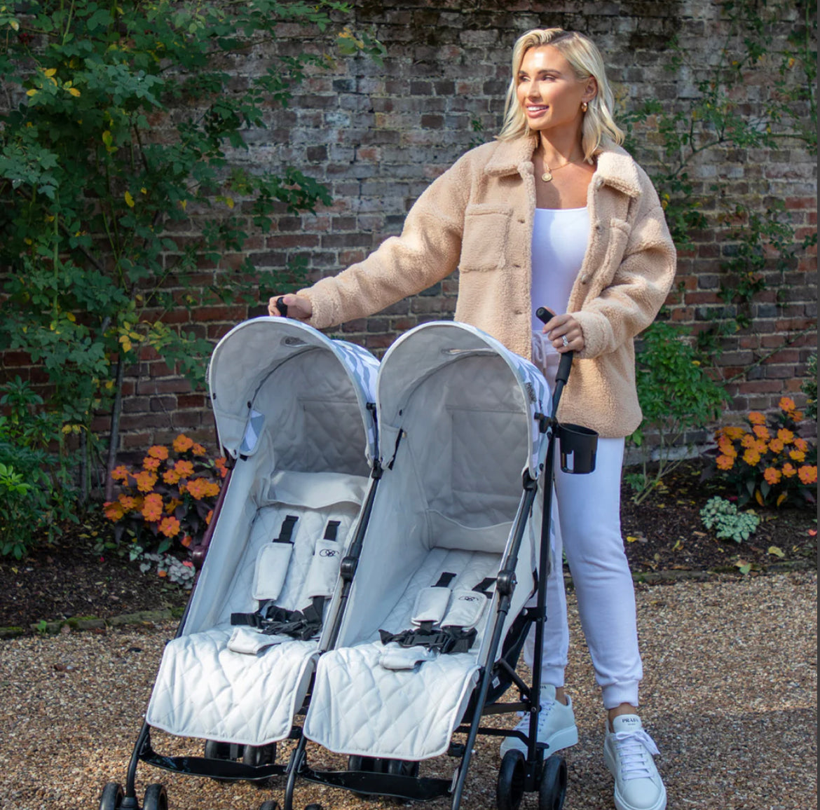 MB11 Billie Faiers Grey Chevron Double Stroller