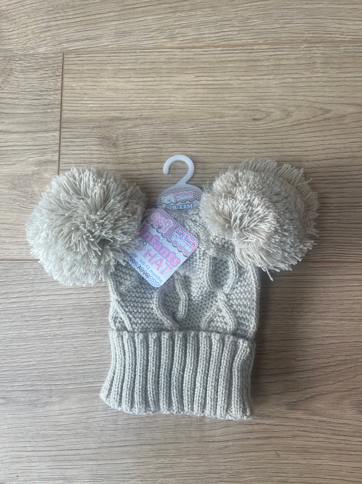 Beige Knitted Hat - 0-12M