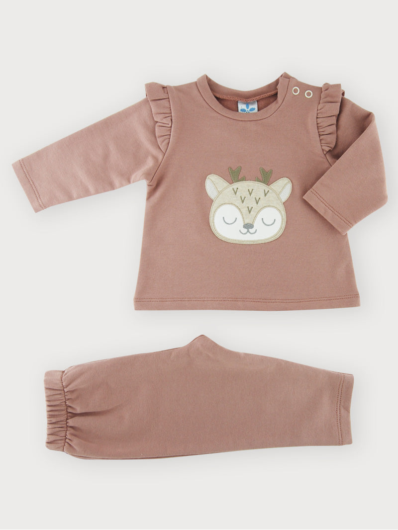 Dusky Pink Deer Top & Pants Set