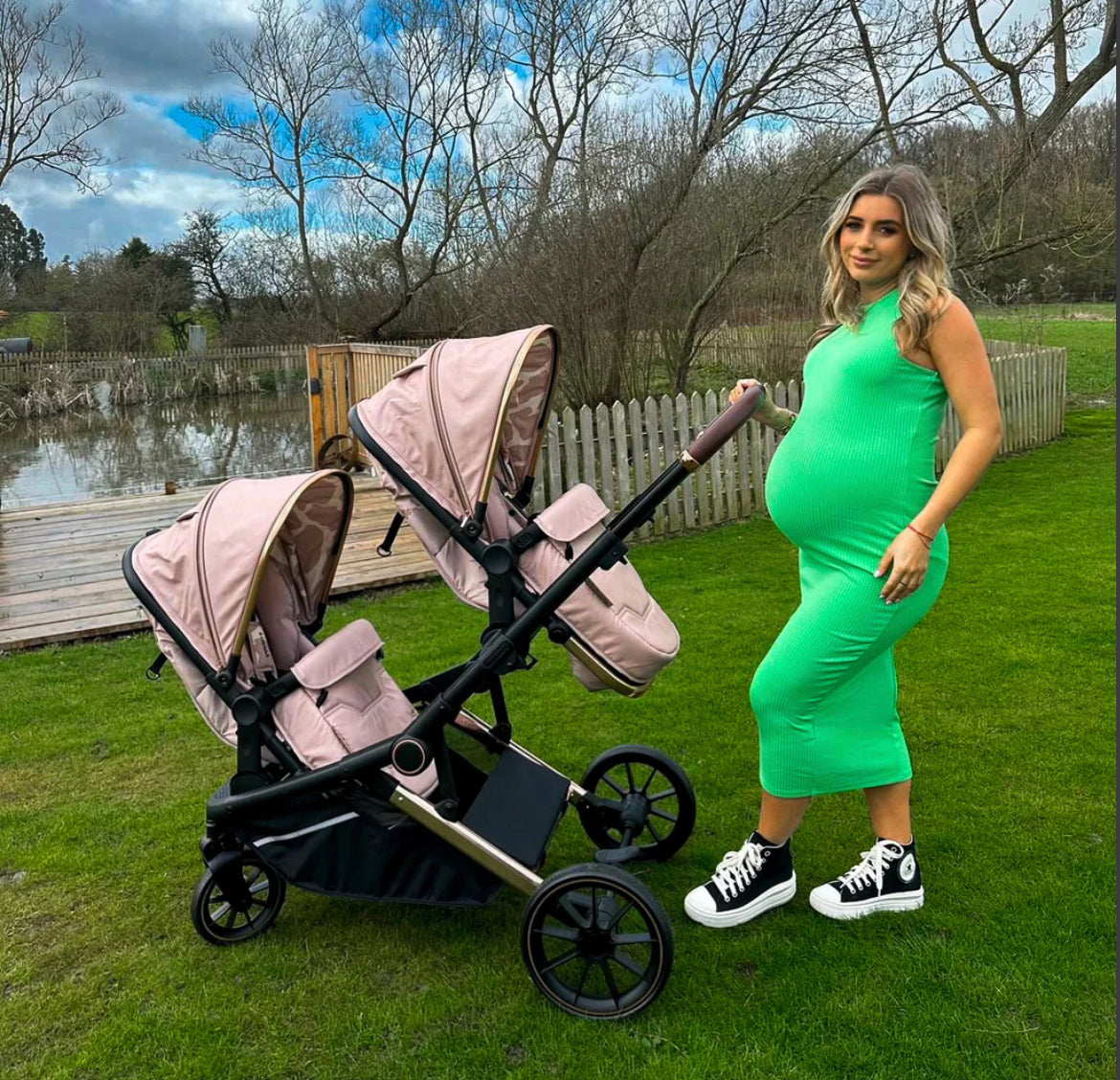 MB33 Dani Dyer Giraffe Tandem Pushchair Yasmin s Baby Boutique