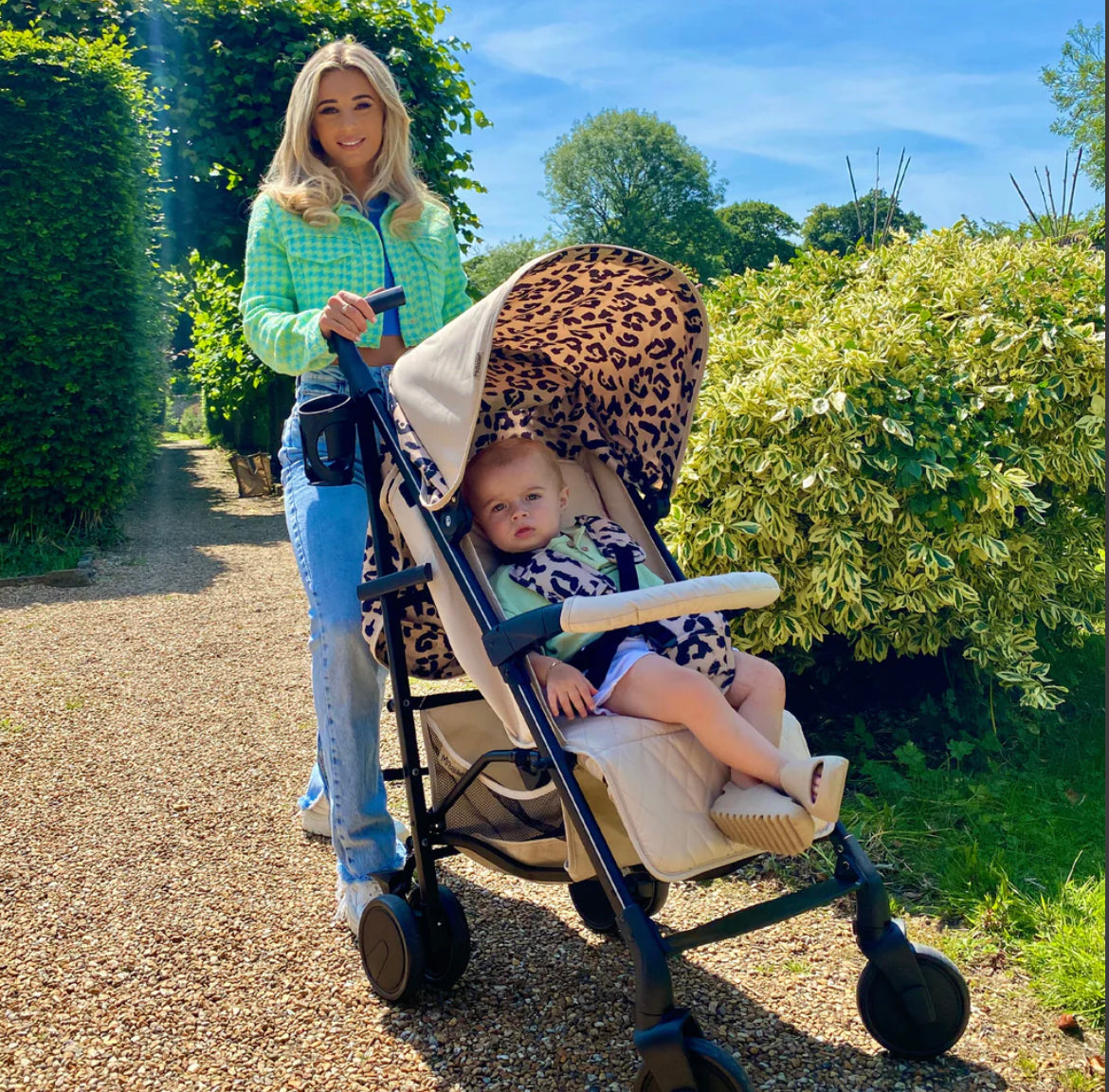 MB51 Dani Dyer Fawn Leopard Lightweight Stroller