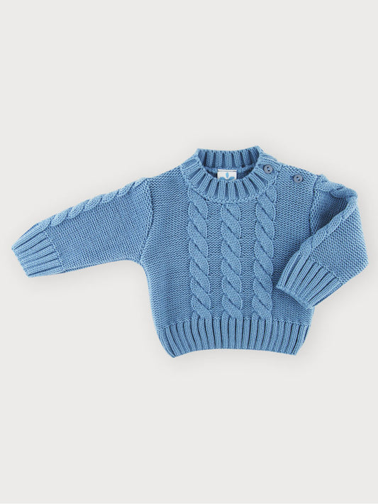 Steel Blue Knitted Sweatshirt