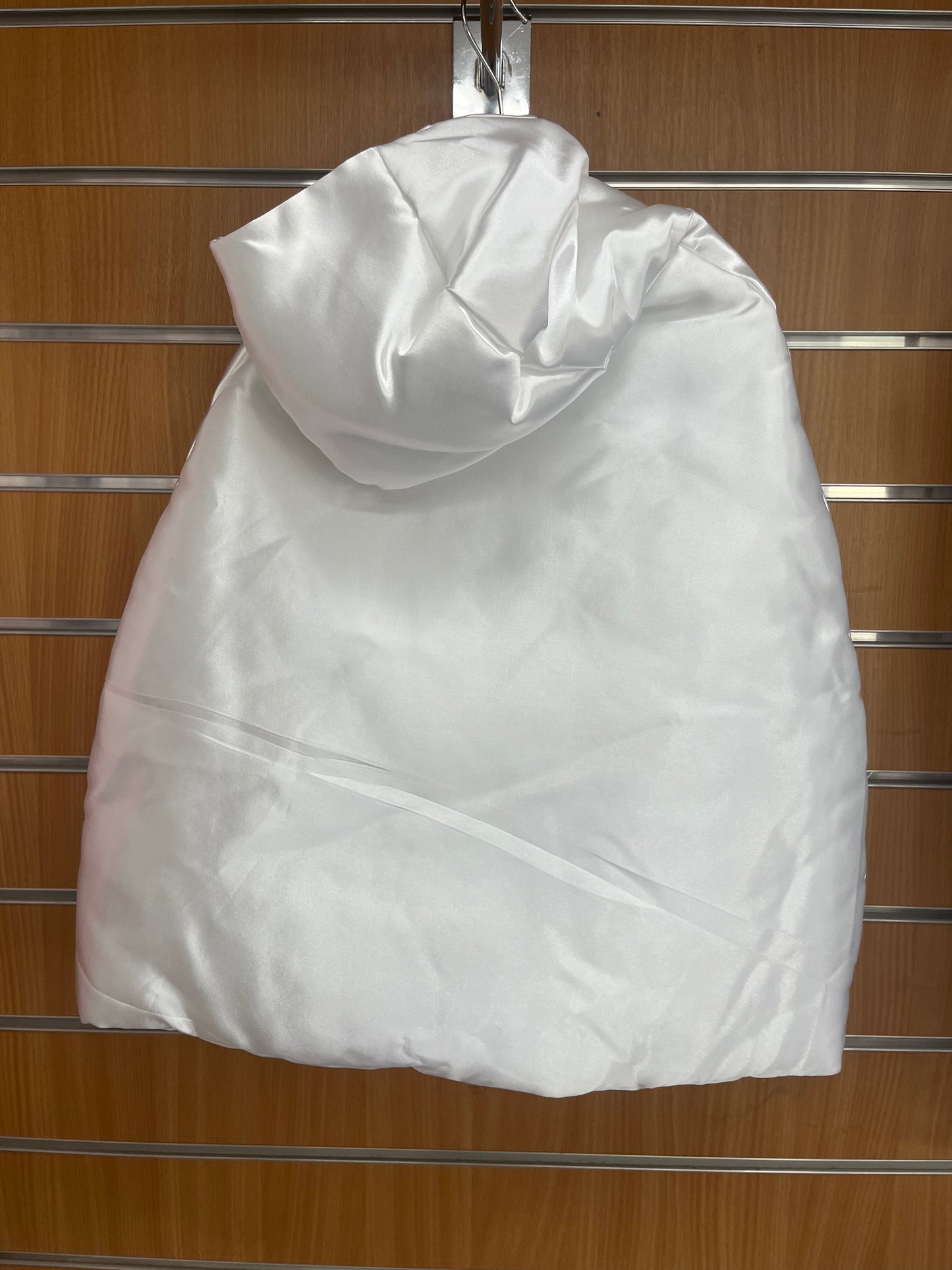 White Satin Cape with Hood - Medium