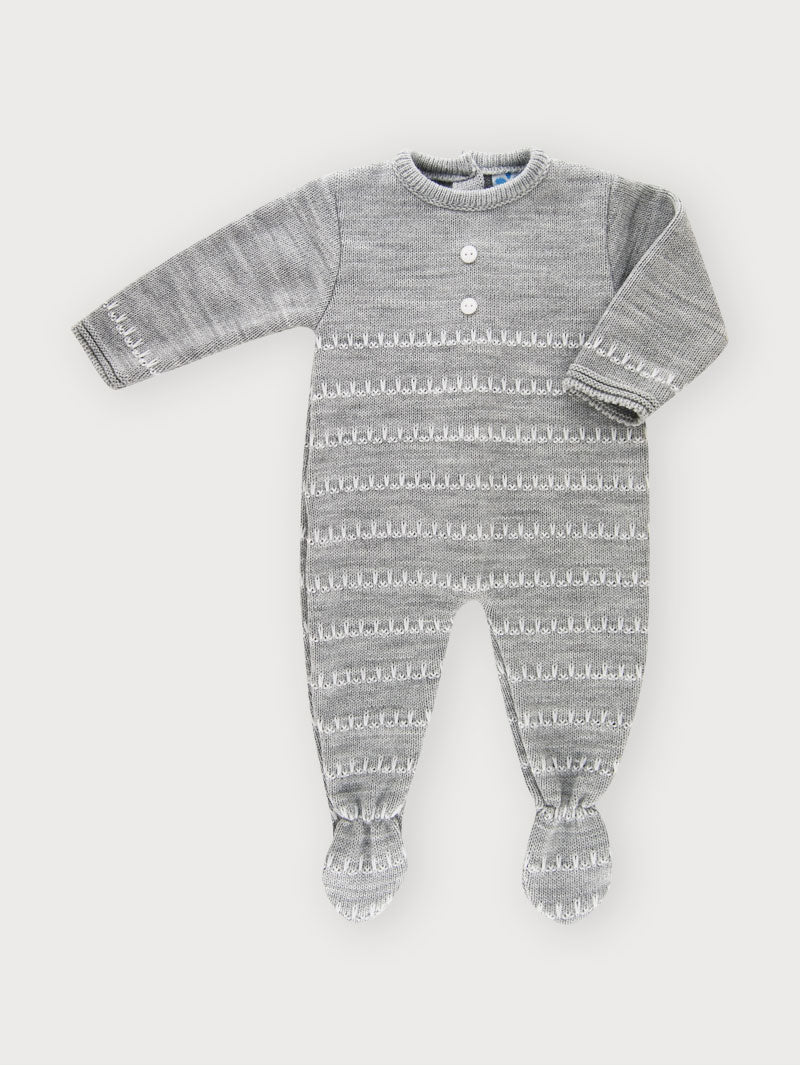 Grey Knitted All in One
