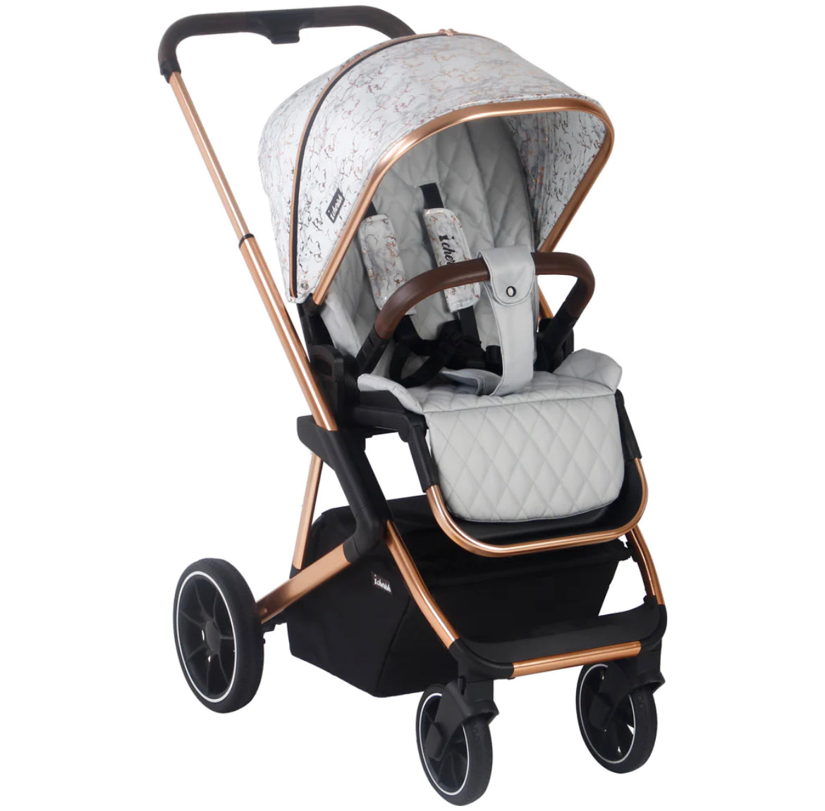 MB500i 3-in-1 Travel System with i-Size Car Seat - Dani Dyer Rose Gold Marble