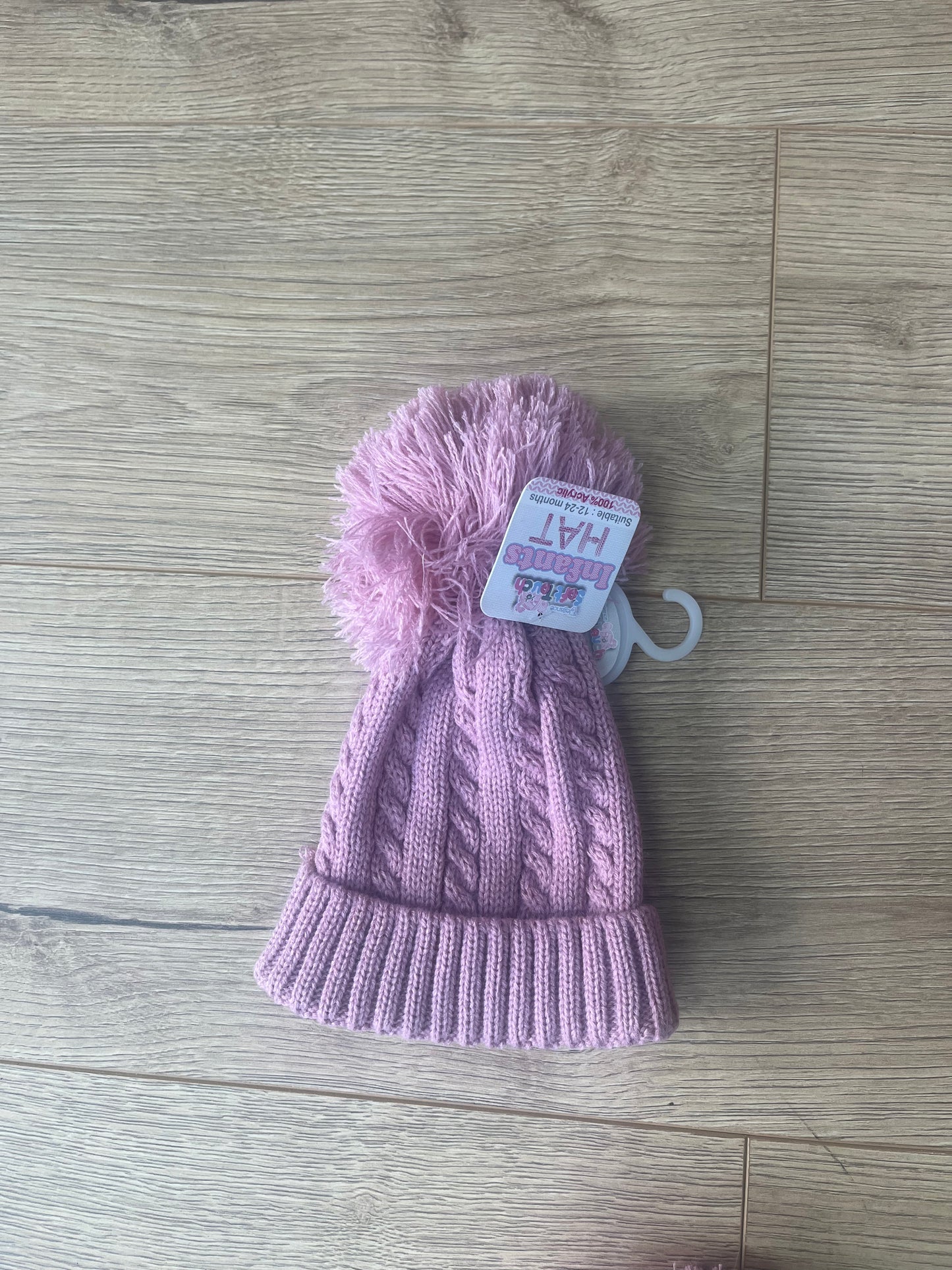 Pink Knitted Hat - 0-12M & 12-24M