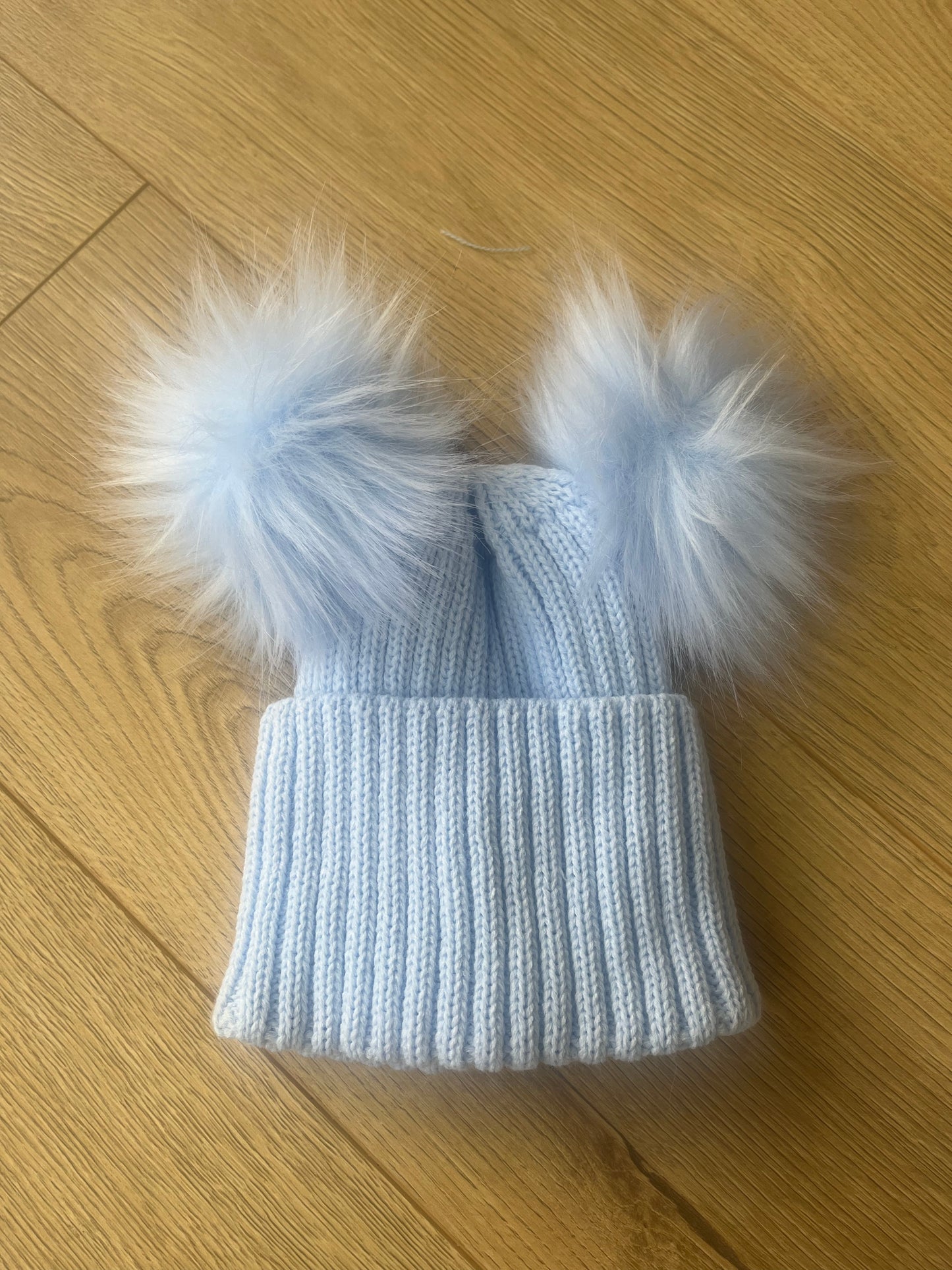 Blue Pom Pom Hat 2-5Years