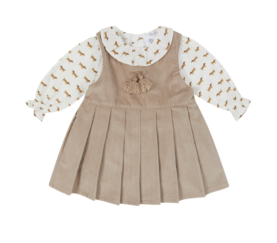 Puppy Pinafore Dress and Top
