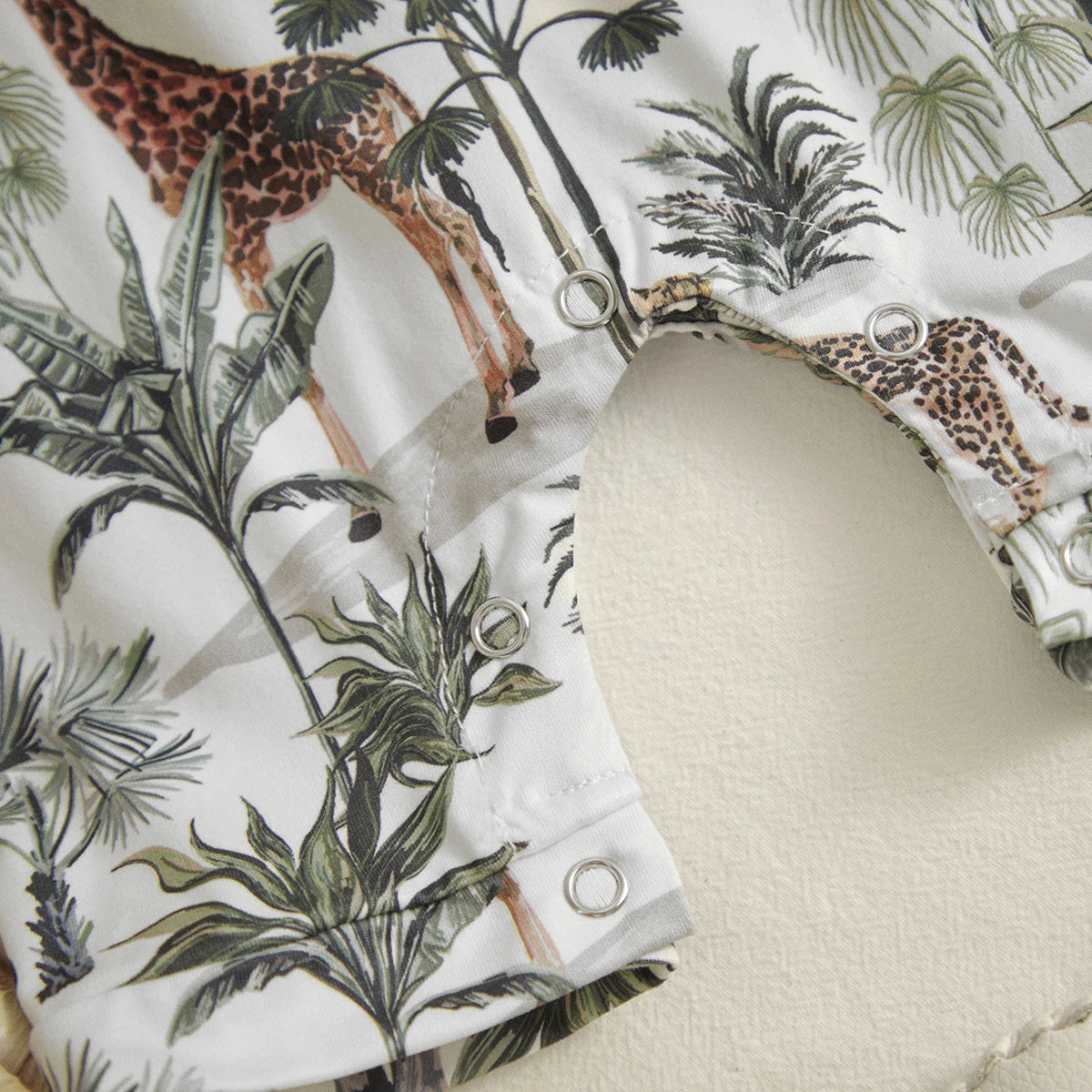 Sleeveless Safari Print Romper