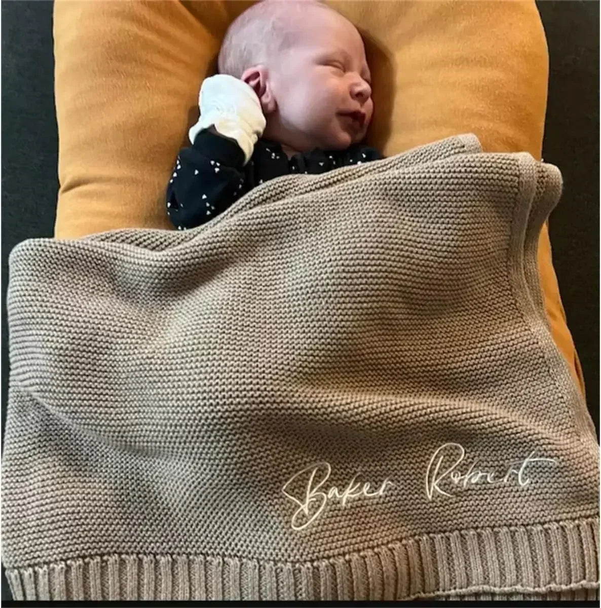 Personalised Knitted Baby Blanket