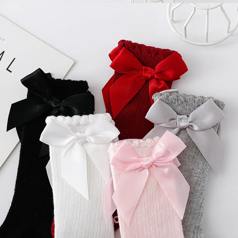 Knee High & Over the Knee Bow Socks