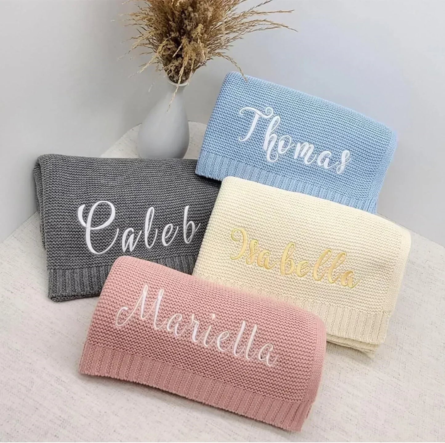 Personalised Knitted Baby Blanket