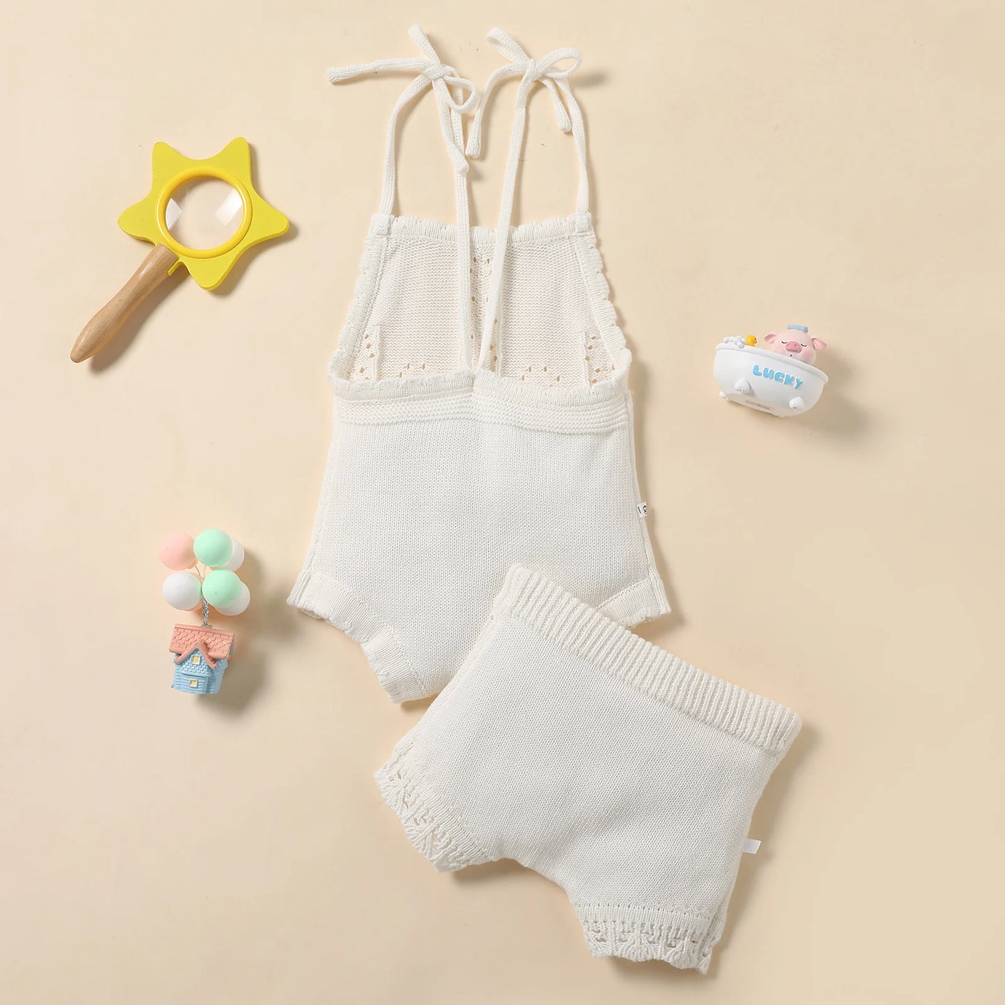 Summer Knit Romper & Shorts Set
