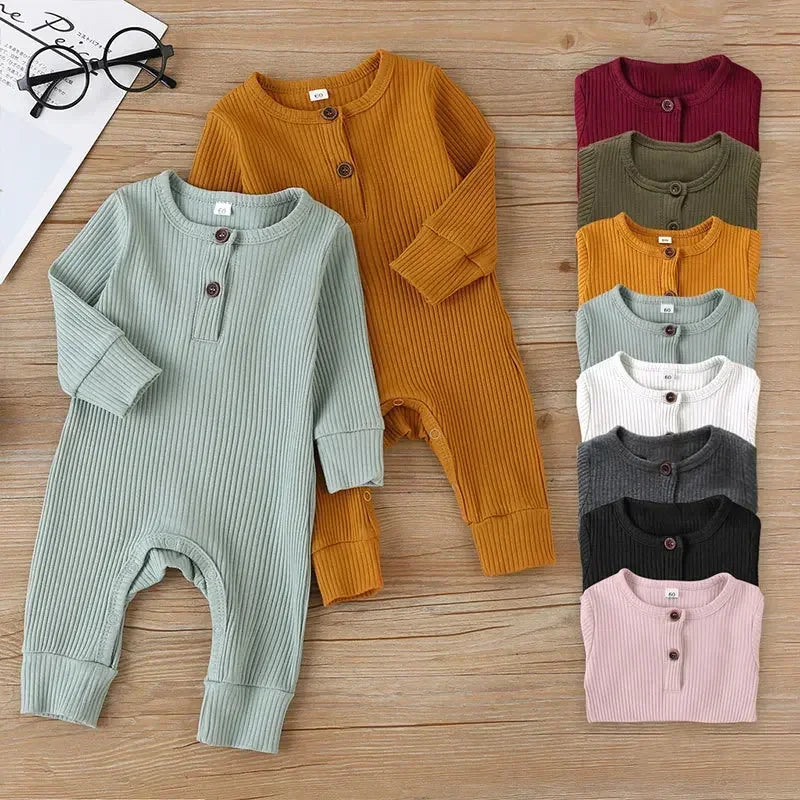 Full Sleeve Rib Cotton Romper
