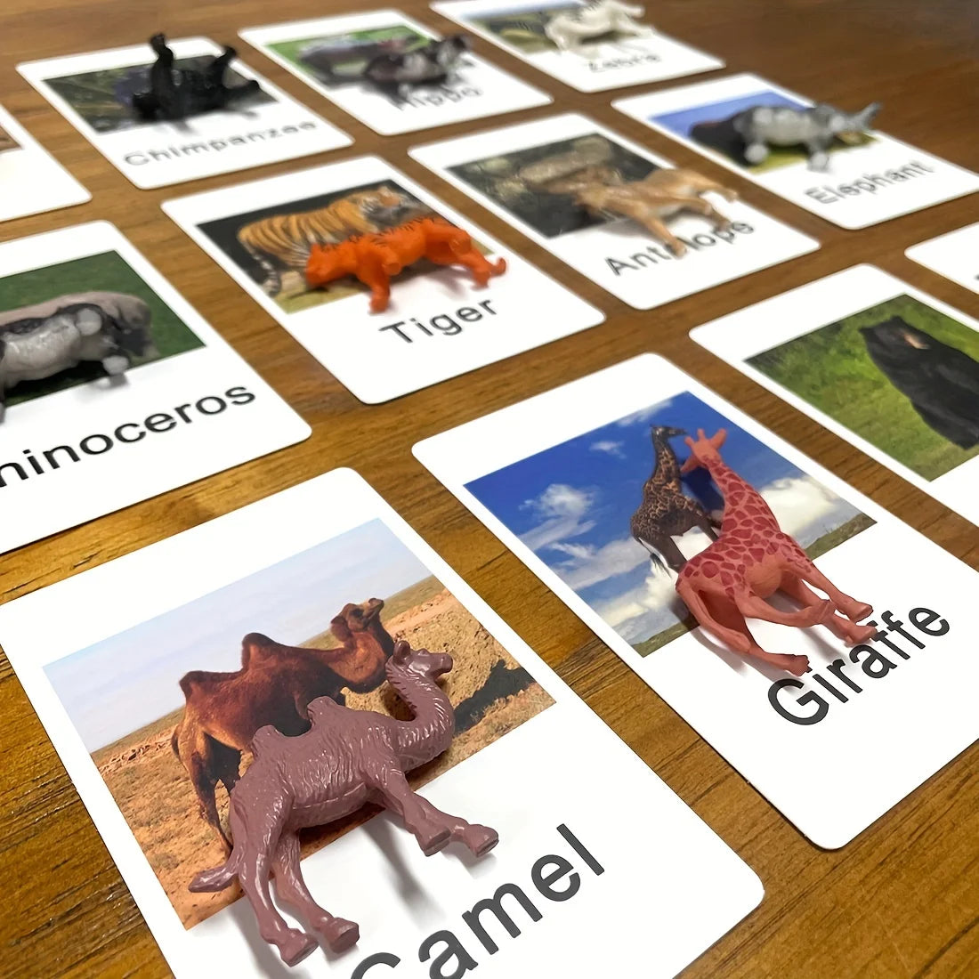 Animal Figurine and Card Matching Game
