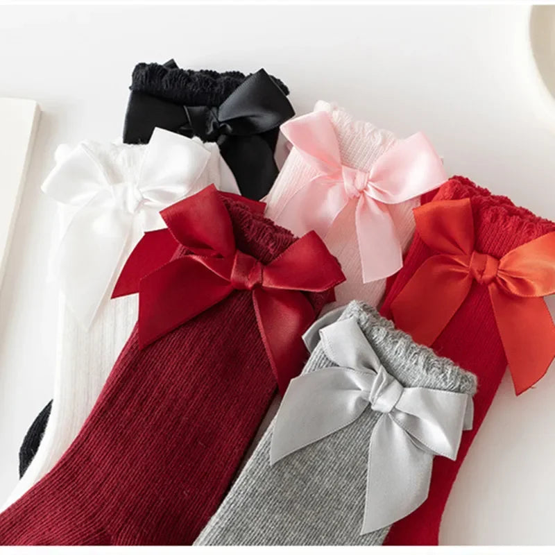 Knee High & Over the Knee Bow Socks