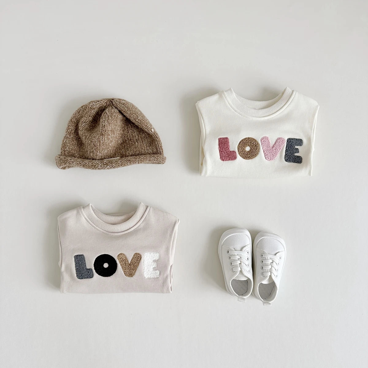 LOVE Embroidery Sweatshirt Romper