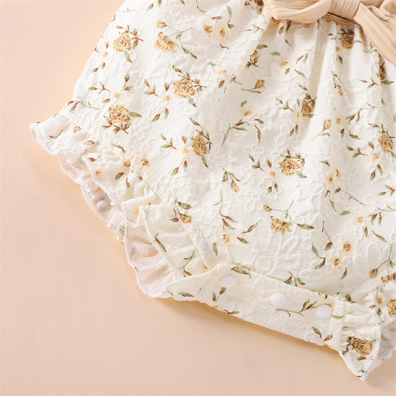 Short Sleeve Floral Print Romper