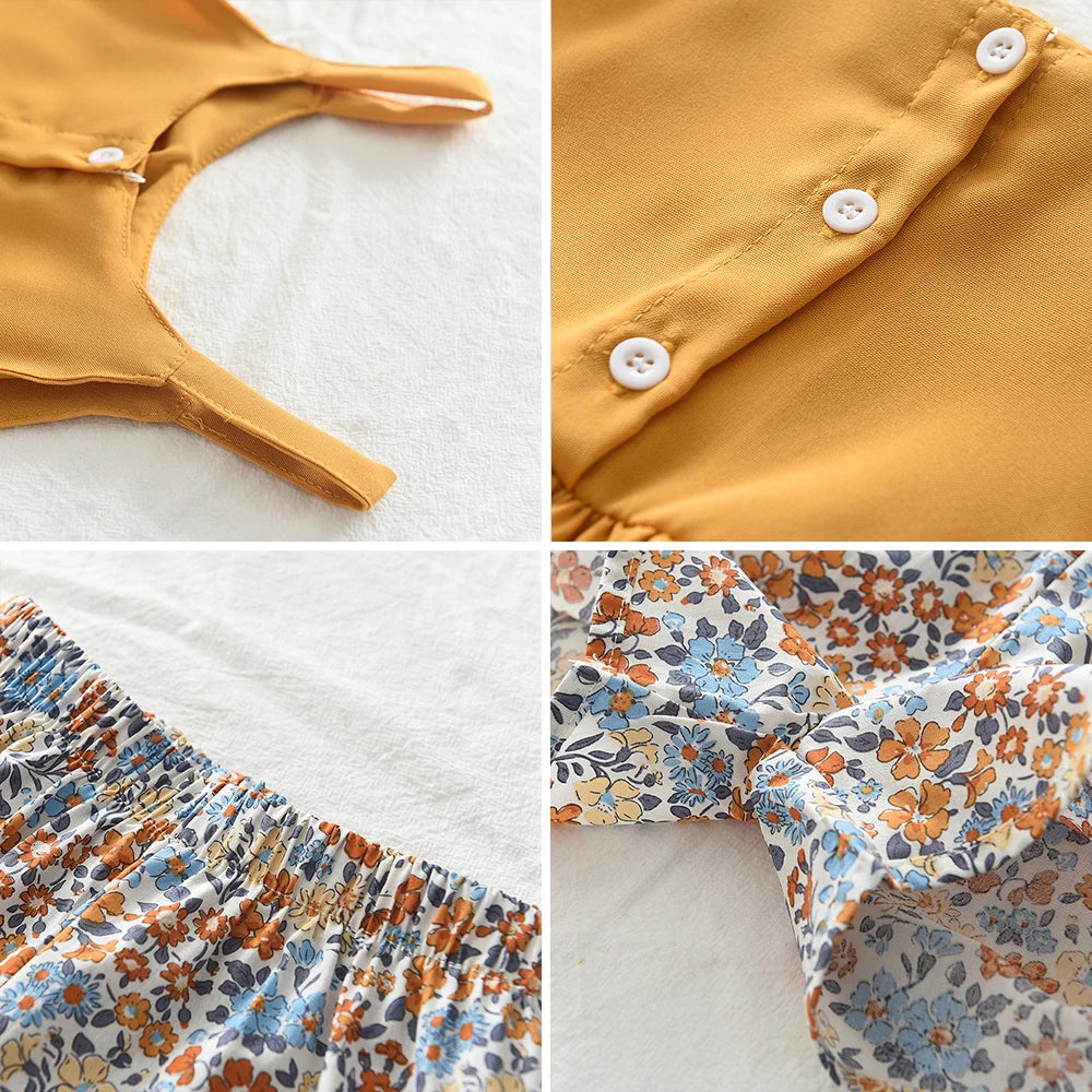 Girls Floral Shorts and Strappy Top