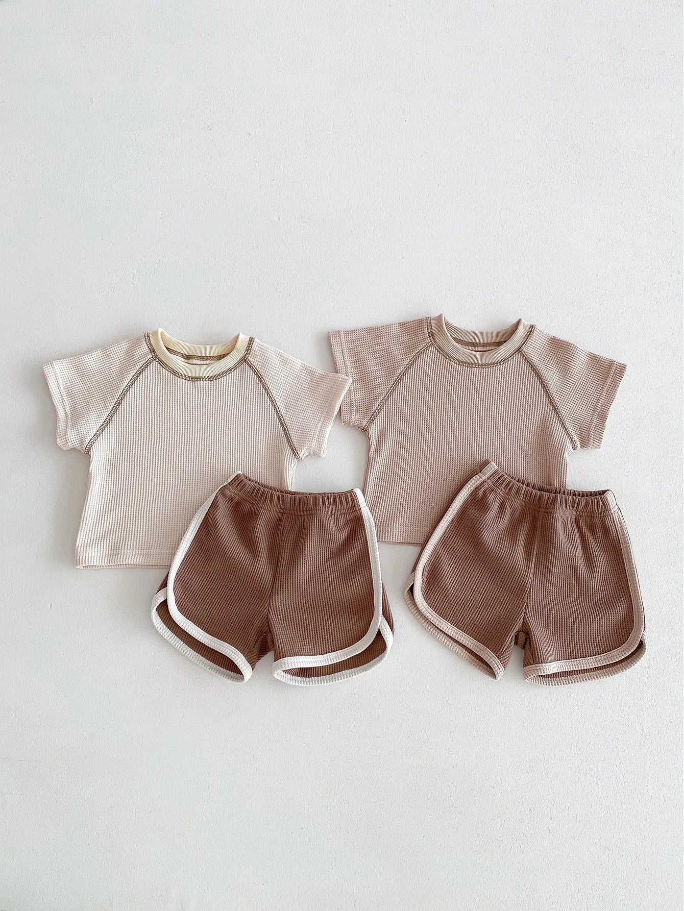 Waffle Top And Shorts Set