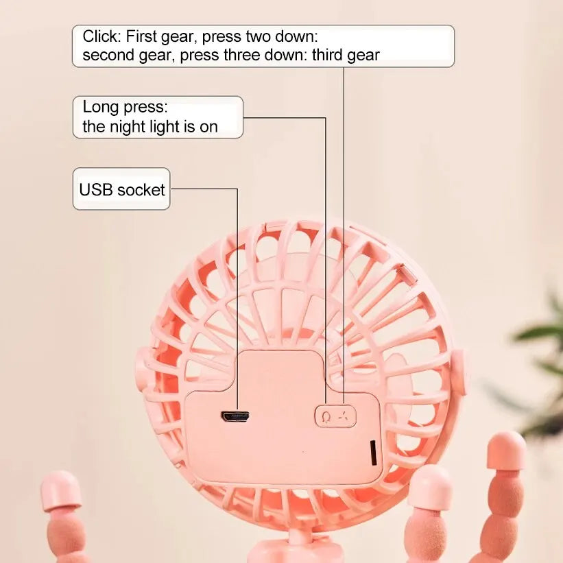 Mini Handheld Stroller Fan