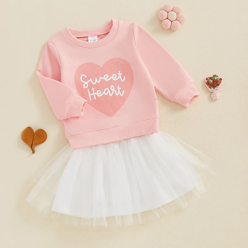 Pink Sweet Heart Top with Tulle Skirt